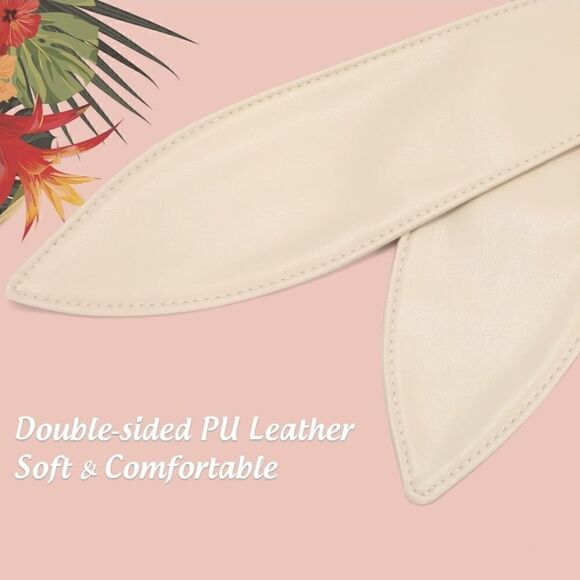 Women's Obi belt wide Vegan Leather corset knotted with bow at the waist - Picture 14 of 16